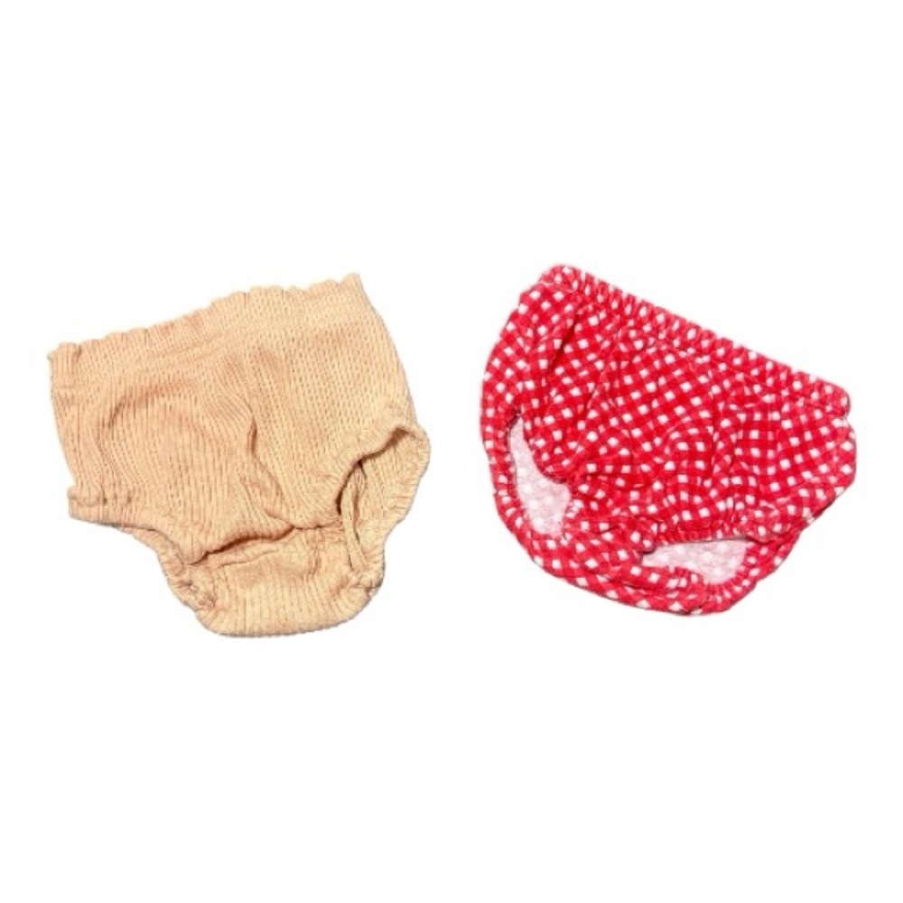 Kids Bloomers 2-Pack — Red Gingham & Beige
